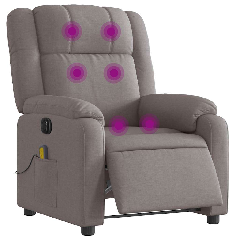 vidaXL Massagesessel Elektrisch Taupe Stoff