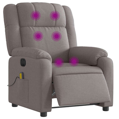 vidaXL Massagesessel Elektrisch Taupe Stoff