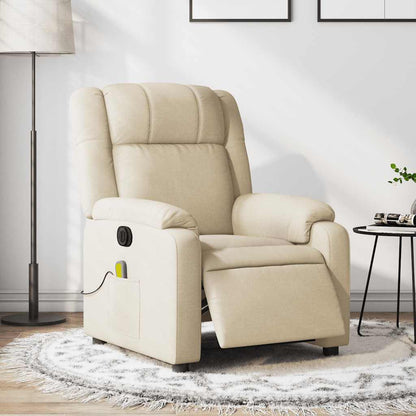 vidaXL Massagesessel Elektrisch Creme Stoff