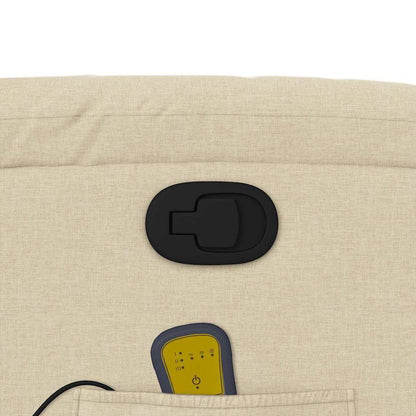 Fauteuil de massage releveur crème en tissu vidaXL
