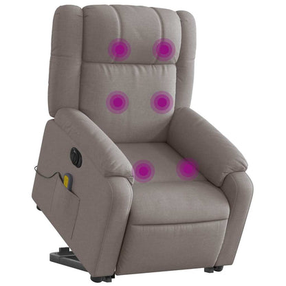 vidaXL Fauteuil de massage électrique releveur tissu taupe