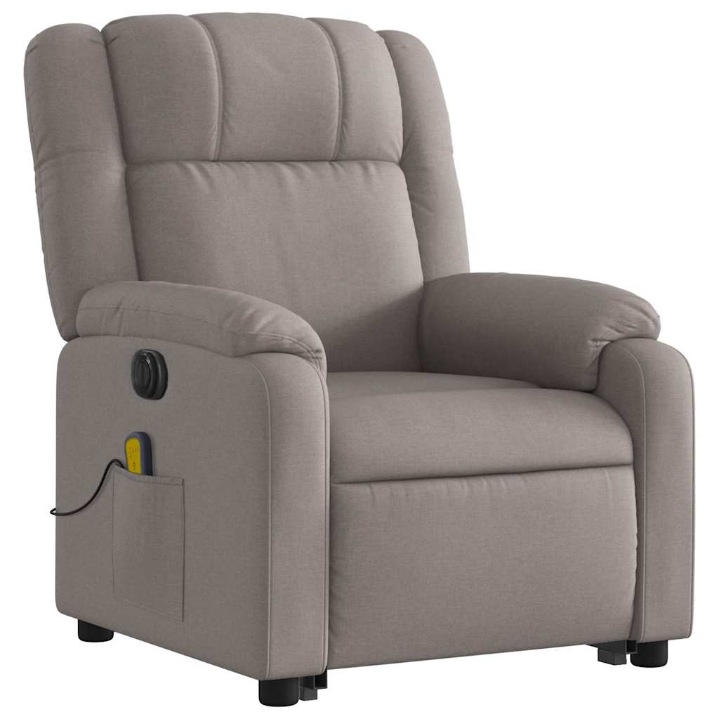 vidaXL Fauteuil de massage électrique releveur tissu taupe