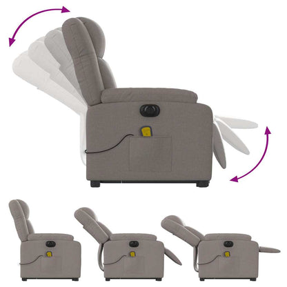 vidaXL Fauteuil de massage électrique releveur tissu taupe