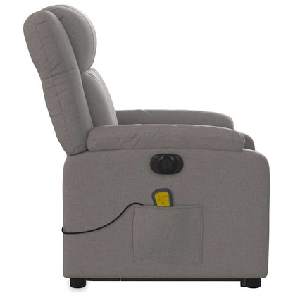vidaXL Fauteuil de massage électrique releveur tissu taupe