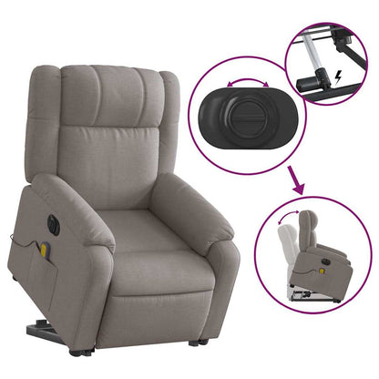 vidaXL Fauteuil de massage électrique releveur tissu taupe