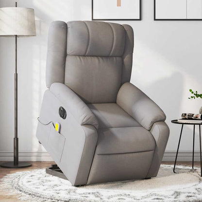 vidaXL Fauteuil de massage électrique releveur tissu taupe