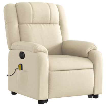 vidaXL Fauteuil de massage électrique releveur en tissu crème