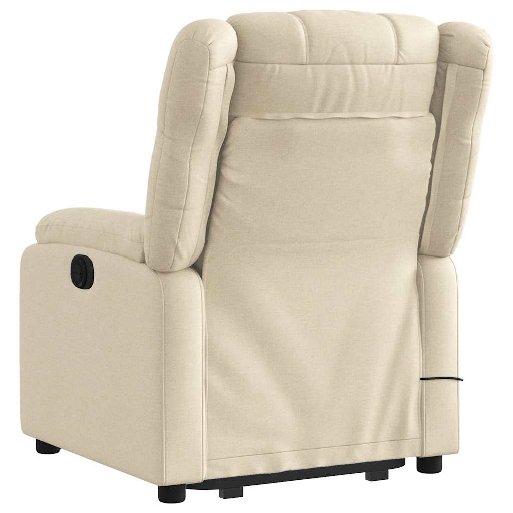 vidaXL Fauteuil de massage électrique releveur en tissu crème