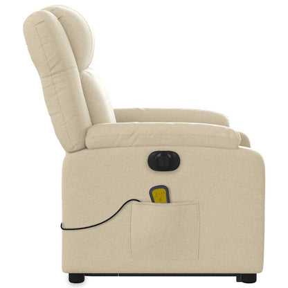 vidaXL Fauteuil de massage électrique releveur en tissu crème