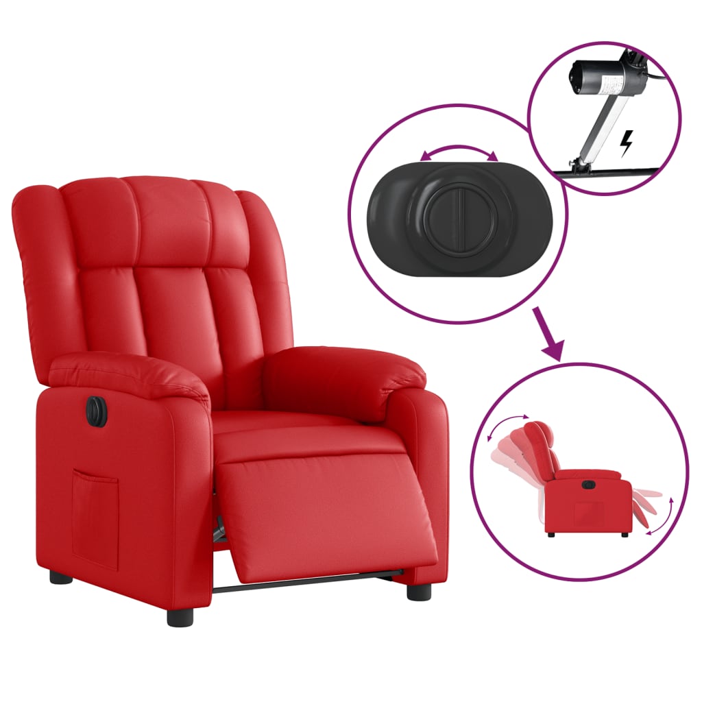 vidaXL Fauteuil de relaxation électrique rouge similicuir