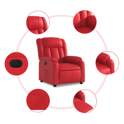 vidaXL Fauteuil de relaxation électrique rouge similicuir