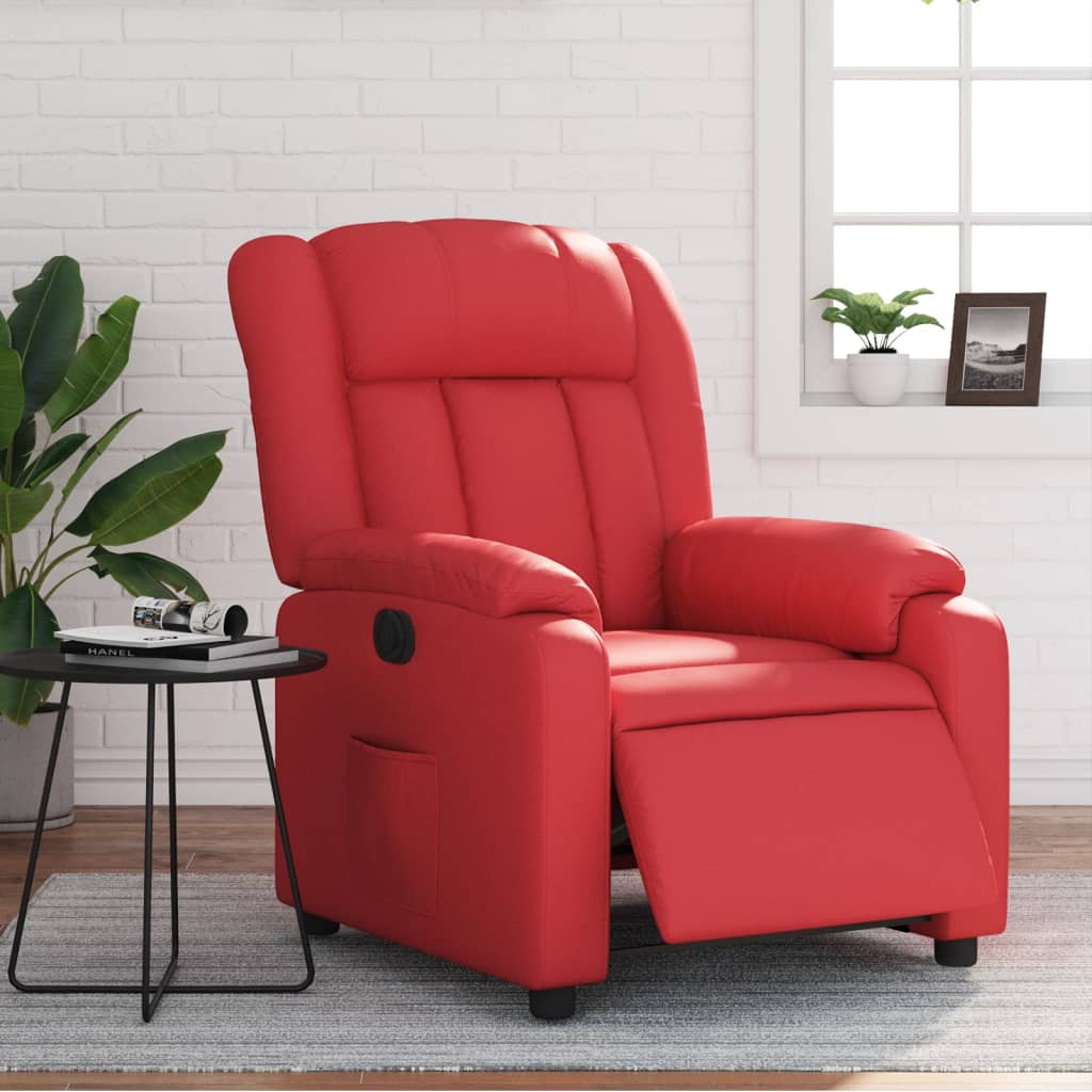 vidaXL Fauteuil de relaxation électrique rouge similicuir