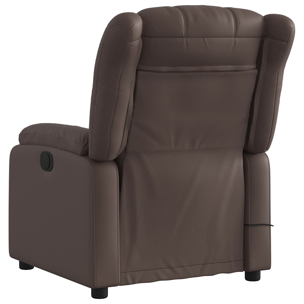 vidaXL Massagesessel Elektrisch Braun Kunstleder