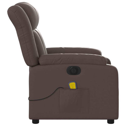 vidaXL Massagesessel Elektrisch Braun Kunstleder