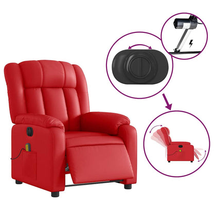 vidaXL Massagesessel Elektrisch Rot Kunstleder