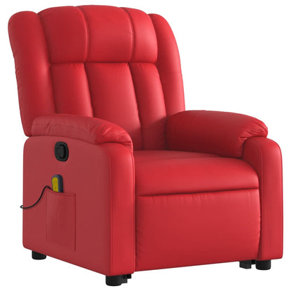 vidaXL Fauteuil de massage releveur rouge en similicuir