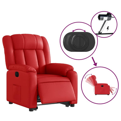 vidaXL Relaxsessel mit Aufstehhilfe Elektrisch Rot Kunstleder