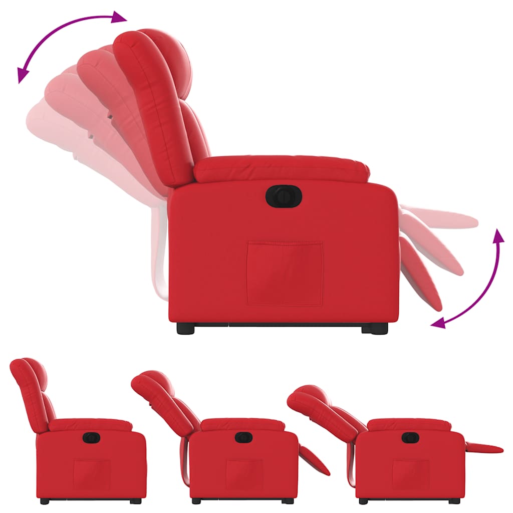 vidaXL Relaxsessel mit Aufstehhilfe Elektrisch Rot Kunstleder