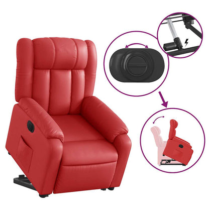 vidaXL Relaxsessel mit Aufstehhilfe Elektrisch Rot Kunstleder