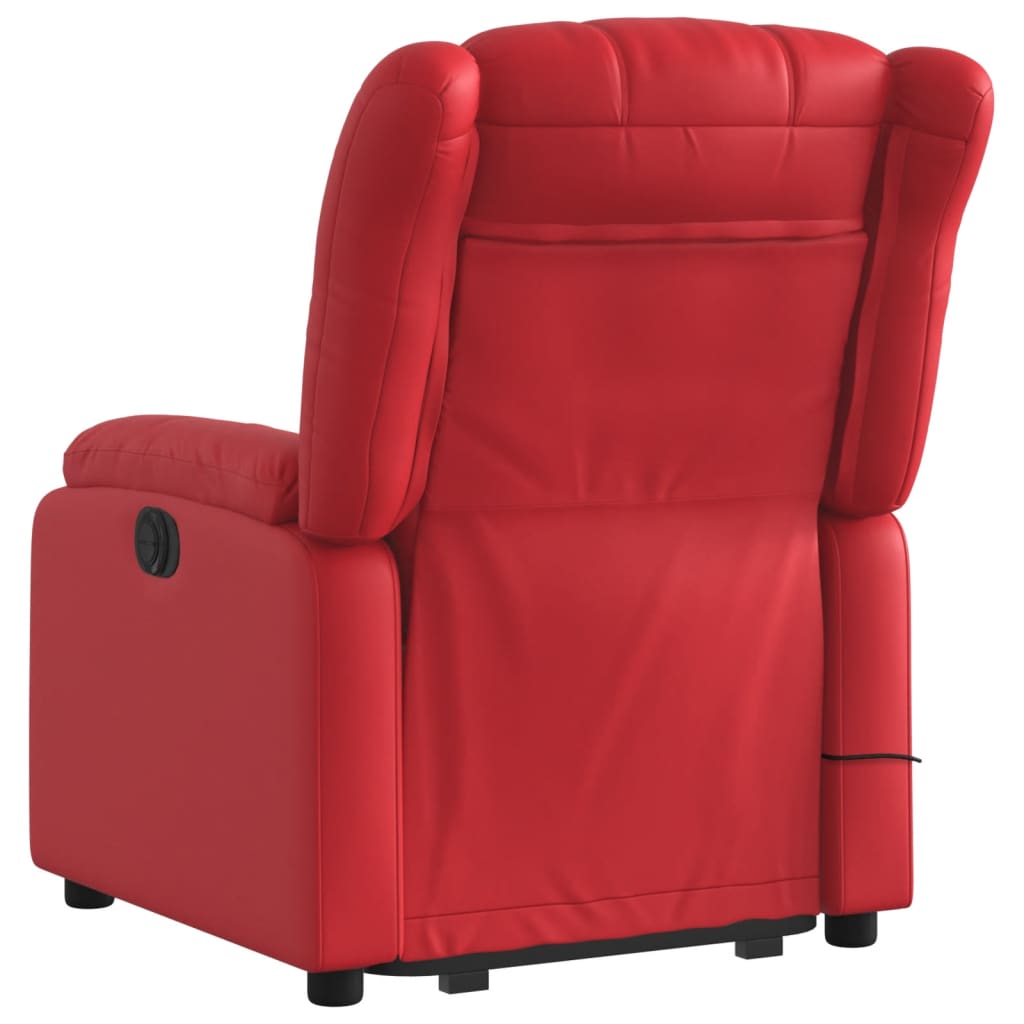 vidaXL Massagesessel mit Aufstehhilfe Elektrisch Rot Kunstleder
