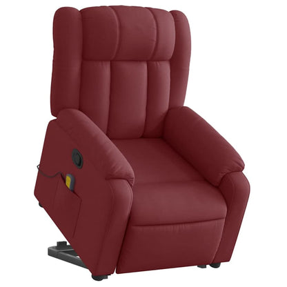 vidaXL Fauteuil de massage inclinable avec fonction de levage en tissu bordeaux
