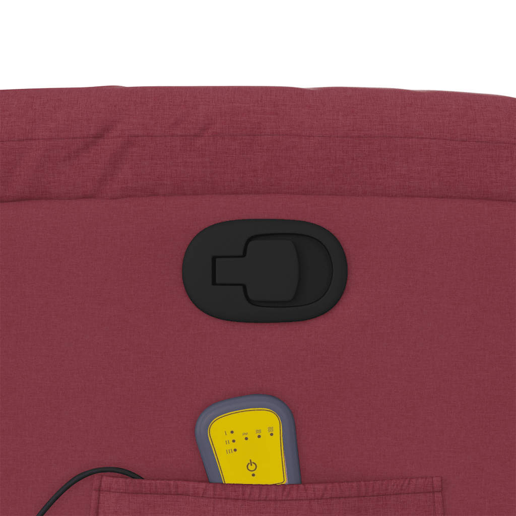 vidaXL Fauteuil de massage inclinable avec fonction de levage en tissu bordeaux