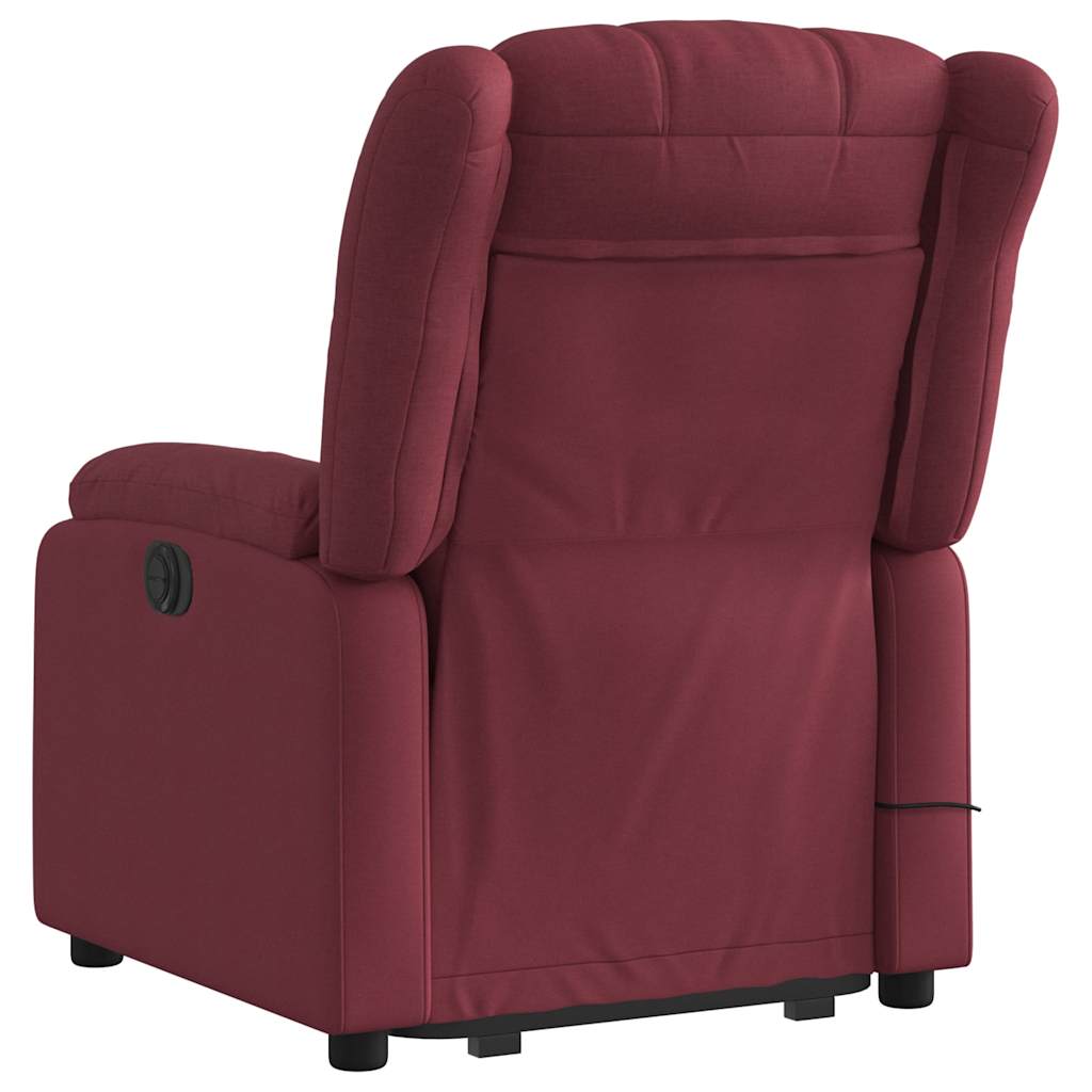 vidaXL Fauteuil de massage inclinable avec fonction de levage en tissu bordeaux