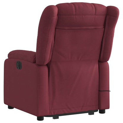 vidaXL Fauteuil de massage inclinable avec fonction de levage en tissu bordeaux