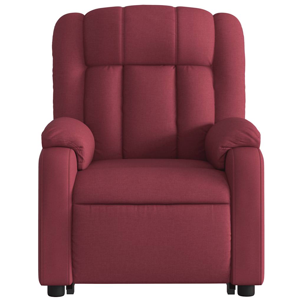 vidaXL Fauteuil de massage inclinable avec fonction de levage en tissu bordeaux