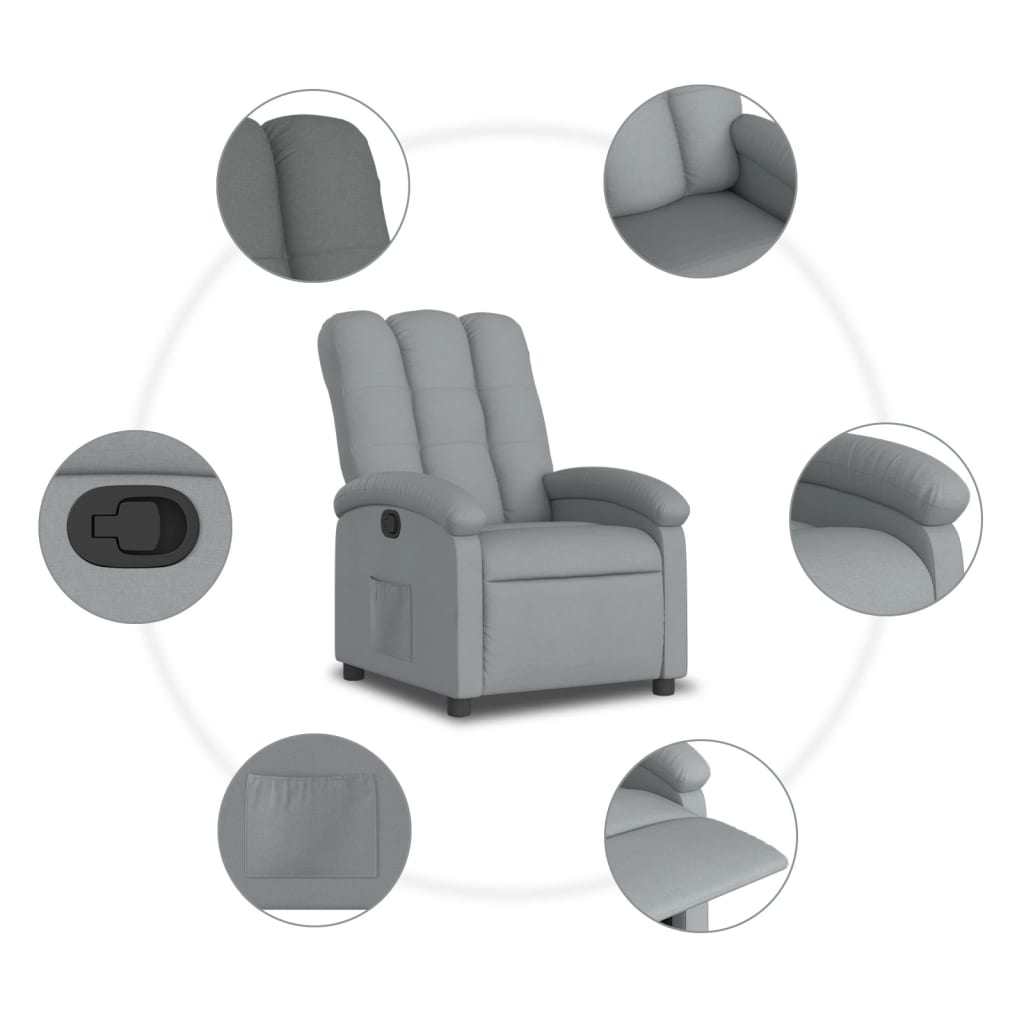 vidaXL Relaxsessel Hellgrau Stoff