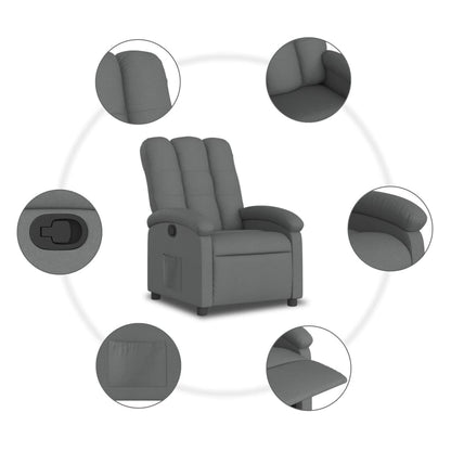 vidaXL Fauteuil de relaxation gris foncé en tissu
