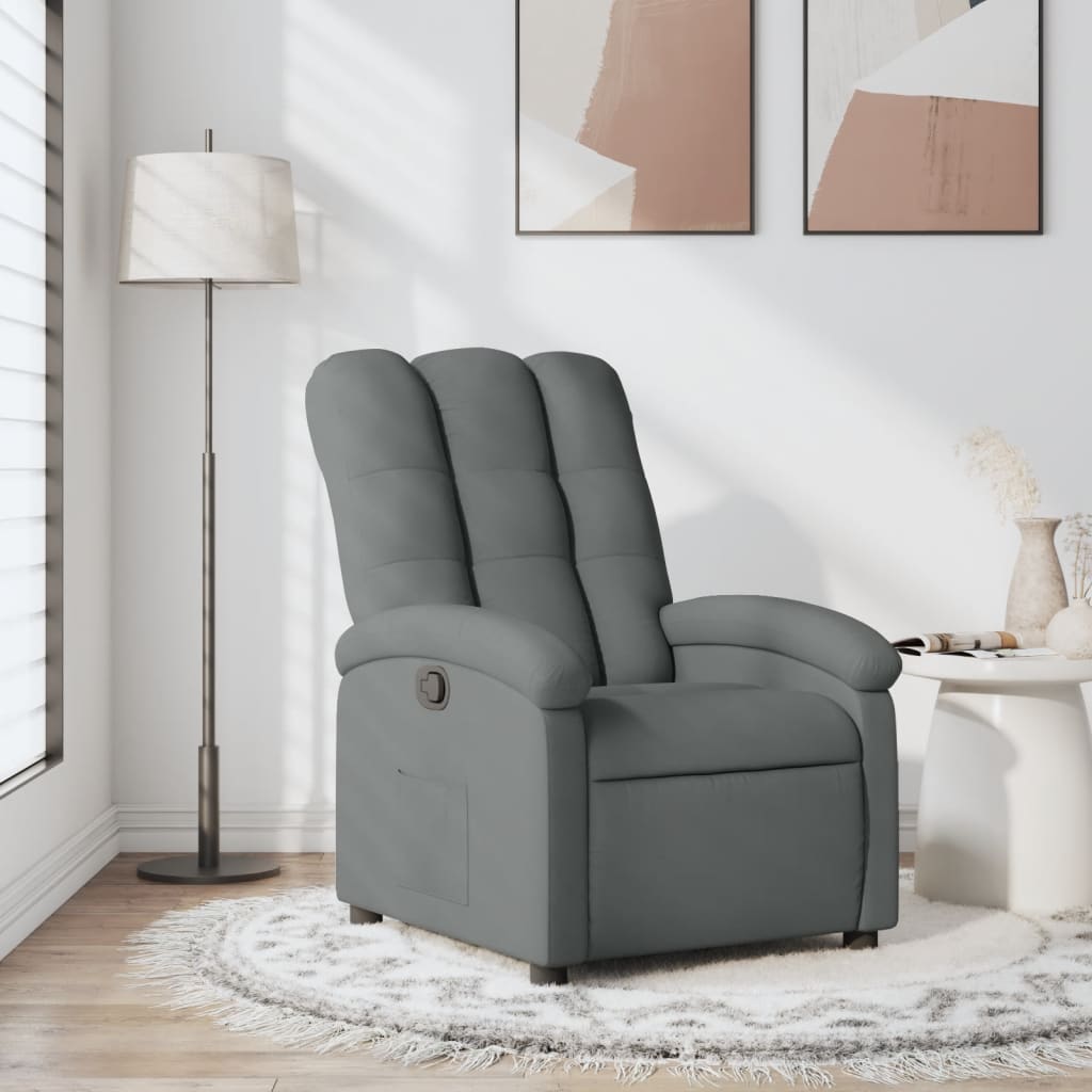 vidaXL Fauteuil de relaxation gris foncé en tissu
