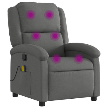 vidaXL Massage-Relaxsessel, Stoff, Dunkelgrau