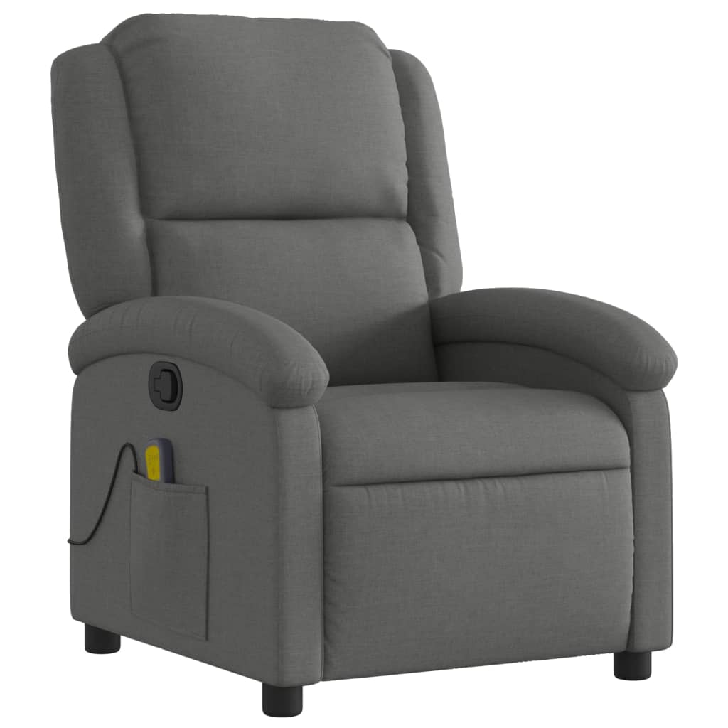 vidaXL Massage-Relaxsessel, Stoff, Dunkelgrau