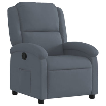 vidaXL Fauteuil relax Gris foncé Velours