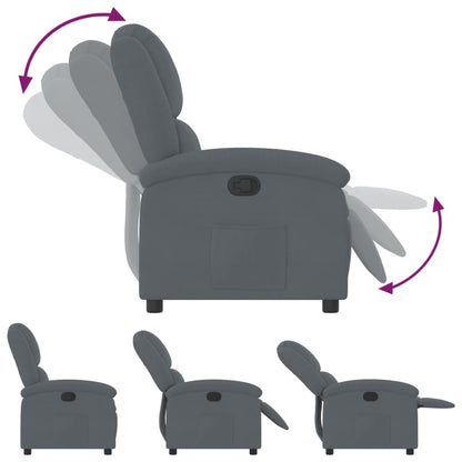 vidaXL Fauteuil relax Gris foncé Velours
