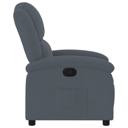 vidaXL Fauteuil relax Gris foncé Velours