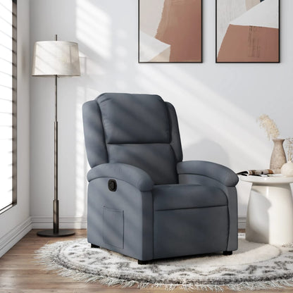 vidaXL Fauteuil relax Gris foncé Velours