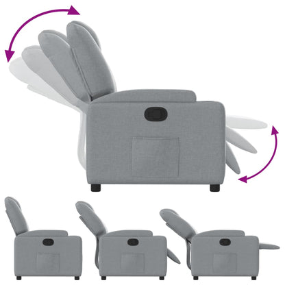 vidaXL Fauteuil relax Gris clair Tissu