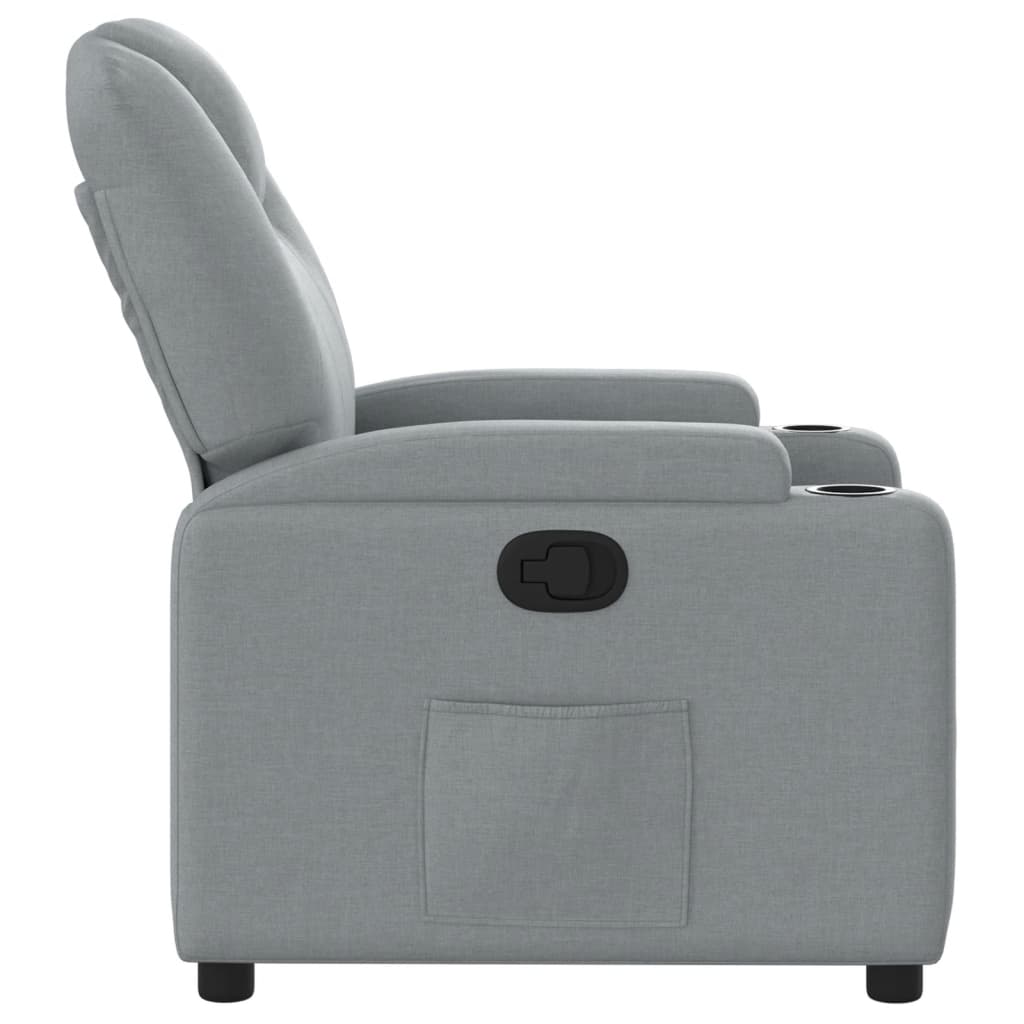 vidaXL Fauteuil relax Gris clair Tissu