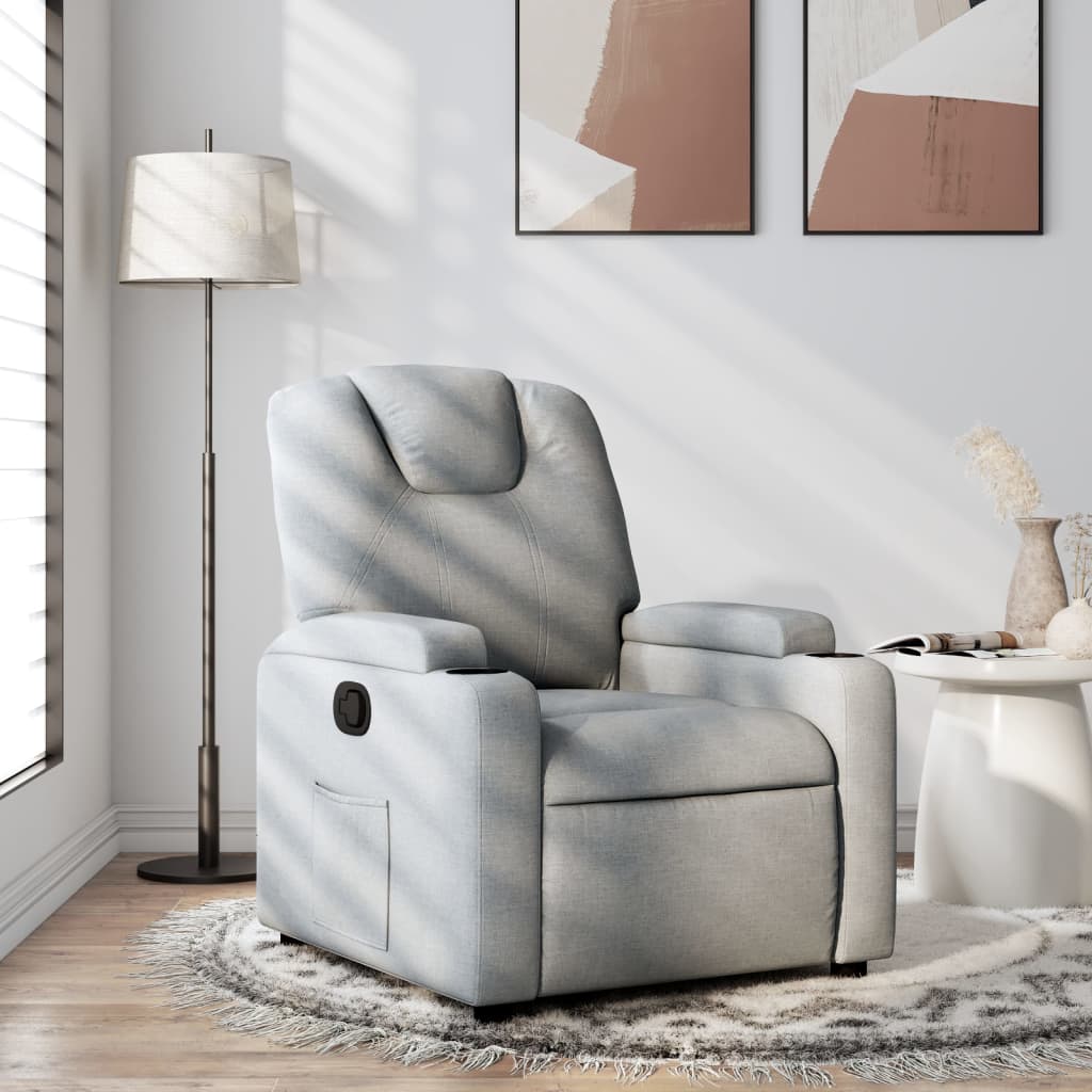 vidaXL Fauteuil relax Gris clair Tissu