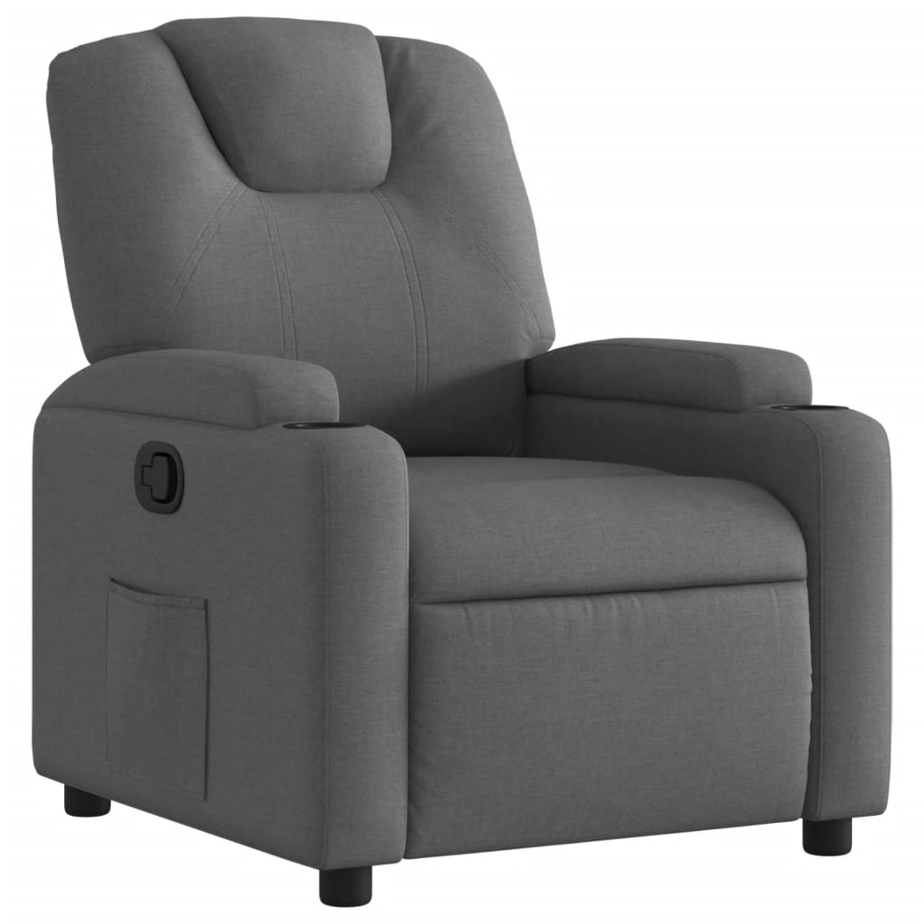 vidaXL Fauteuil de relaxation gris foncé en tissu