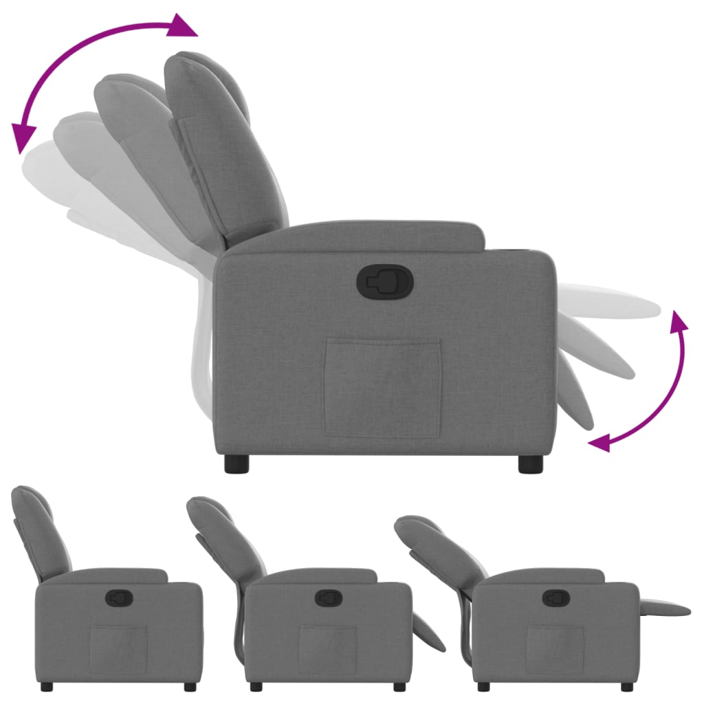 vidaXL Fauteuil de relaxation gris foncé en tissu