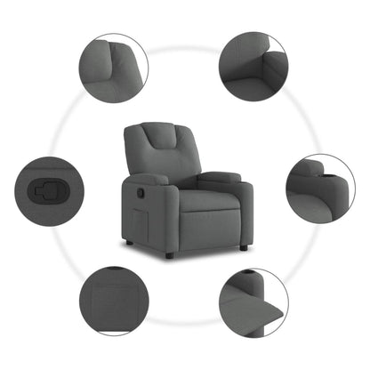 vidaXL Fauteuil de relaxation gris foncé en tissu