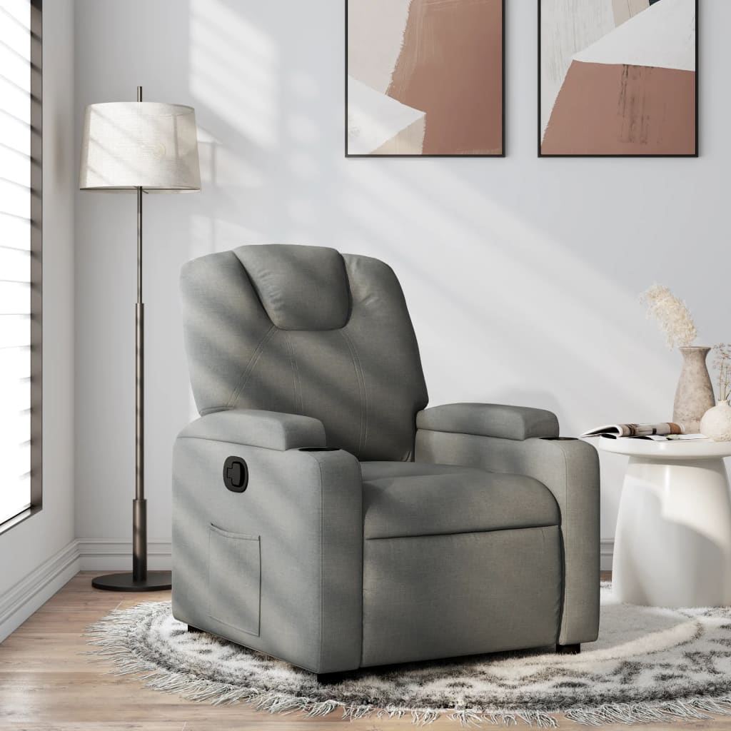 vidaXL Fauteuil de relaxation gris foncé en tissu