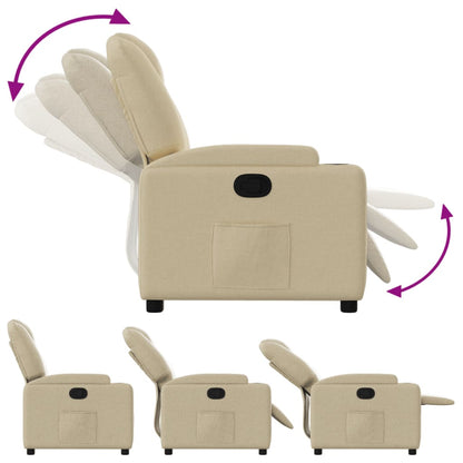 vidaXL Fauteuil relax crème tissu