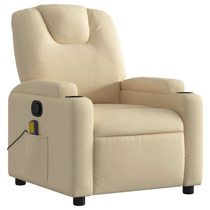 vidaXL Massage-Relaxsessel Cremefarbener Stoff