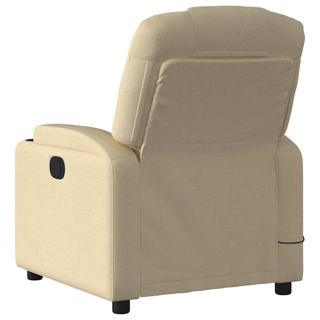 vidaXL Massage-Relaxsessel Cremefarbener Stoff
