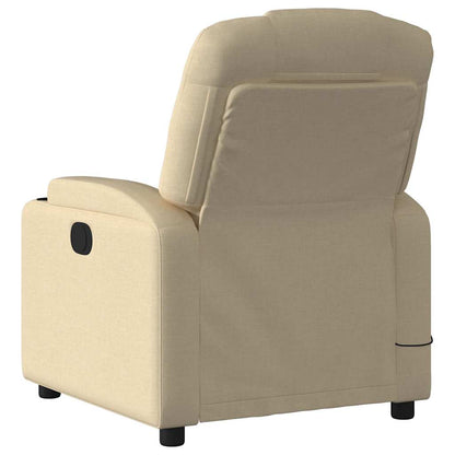 vidaXL Massage-Relaxsessel Cremefarbener Stoff