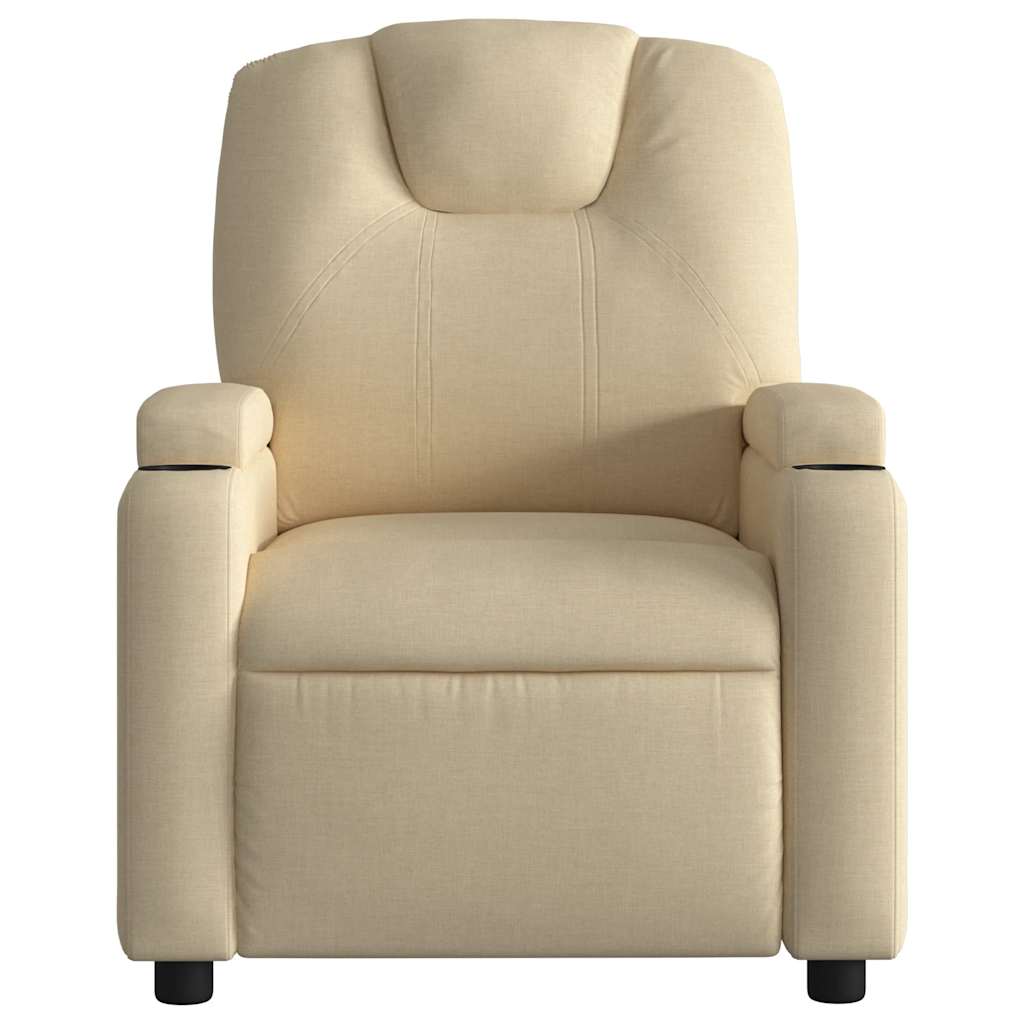vidaXL Massage-Relaxsessel Cremefarbener Stoff
